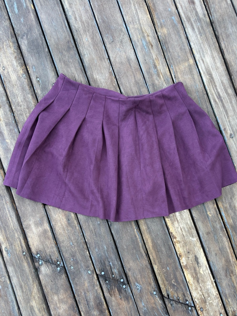 Forever 21 Plum Pleated Skater Mini Skirt